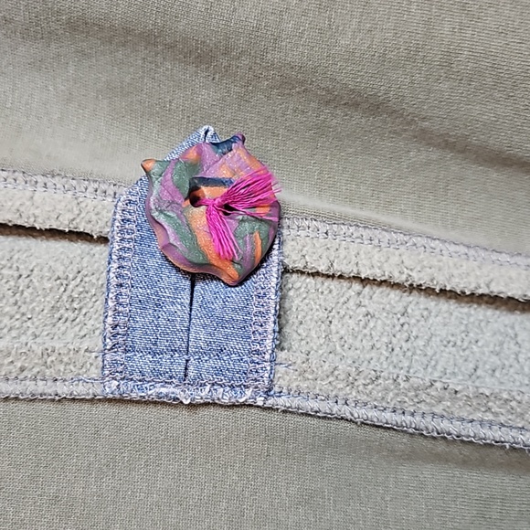 Vintage Authentic Pigment Sweatshirt Jacket with Clay Buttons & Jean Pocket - Picture 4 of 14